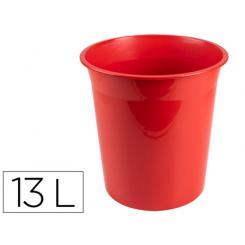 Papelera plastico Q-CONNECT rojo opaco 13 litros 275x285 mm