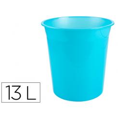 Papelera plastico Q-CONNECT turquesa translucido 13 litros 275x285 mm