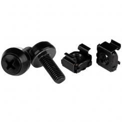 StarTech.com Paquete de 50 Tornillos y Tuercas Enjauladas Cage Nuts M6x12mm - Negro