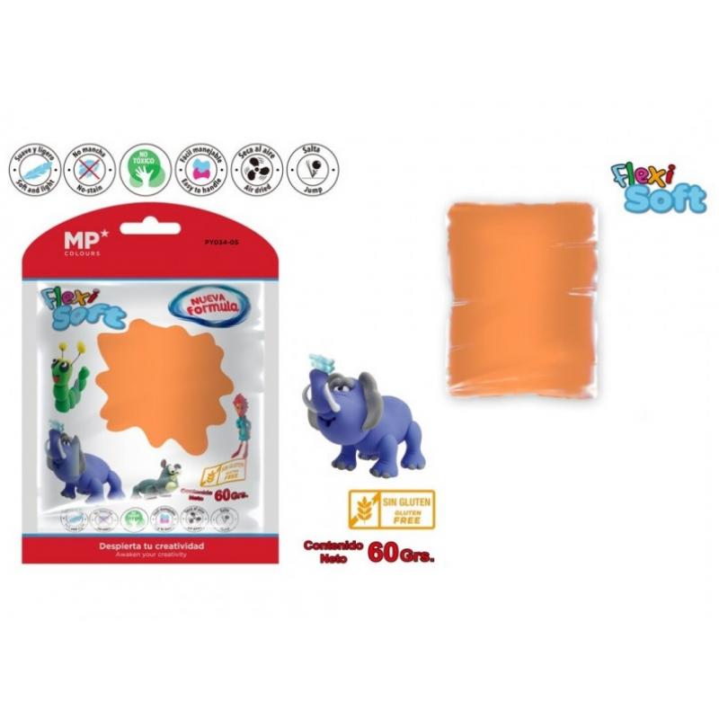 Pasta de moldear MP FLEXI SOFT 60 grs, color naranja neón