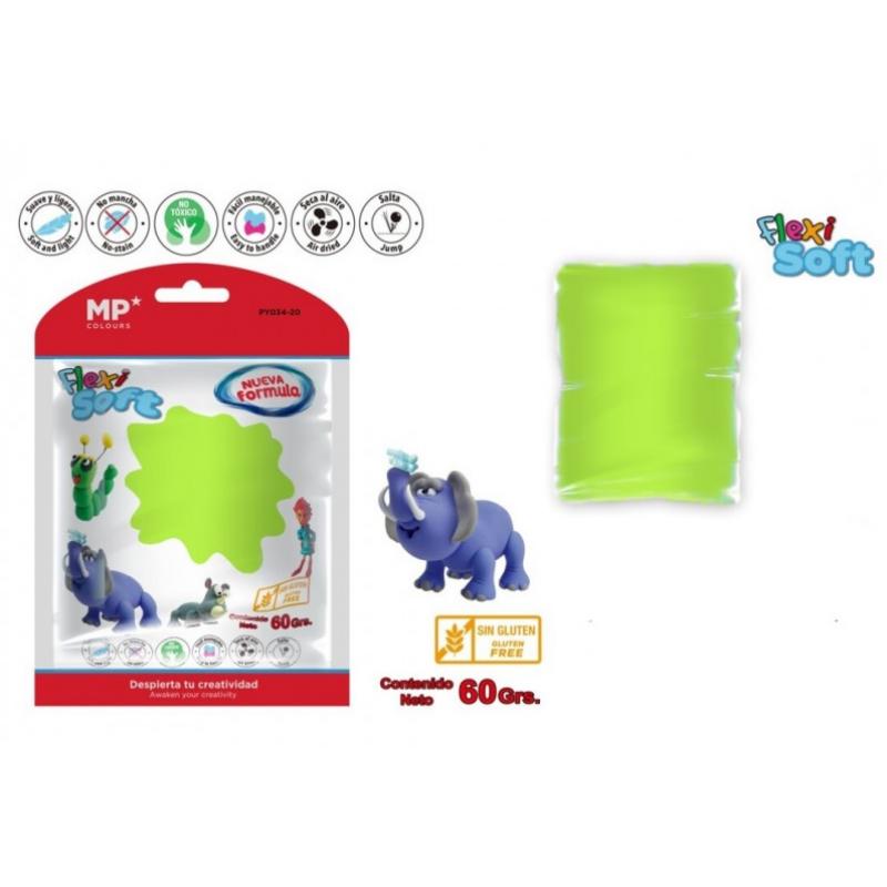 Pasta de moldear MP FLEXI SOFT 60 grs, color verde hierba