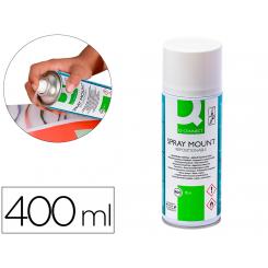 Pegamento Q-CONNECT spray quick mount adhesivo reposicionable bote de 400 ml