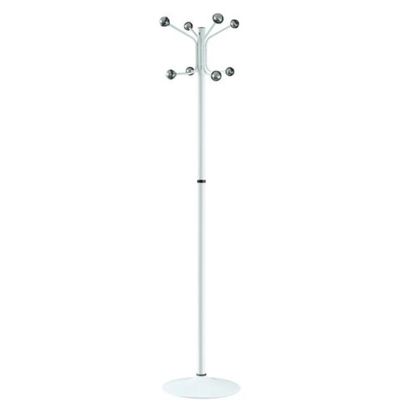 Perchero Cilindro Pie Metalico H-12 8 Bolas 175X37 Blanco