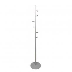 Perchero metálico de pie color plata 6 colgadores cromados 1810  x 360 mm