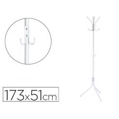Perchero metalico Q-CONNECT blanco 8 colgadores 173x51 cm