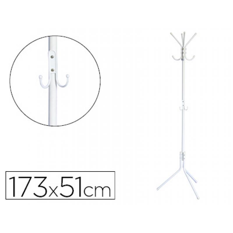 perchero-metalico-q-connect-blanco-8-colgadores-173x51-cm