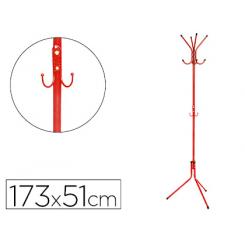 Perchero metalico Q-CONNECT rojo 8 colgadores 173x51 cm