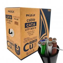 Phasak Bobina de cable de red exterior S-FTP Cat.6A cobre 100% sólido LSZH 305 m gris  PHR 669 |