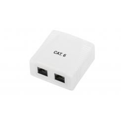 Phasak Cajade superficie 2xRJ45 UTP Cat.6 Dual entrada inferior blanca - PHK 1012