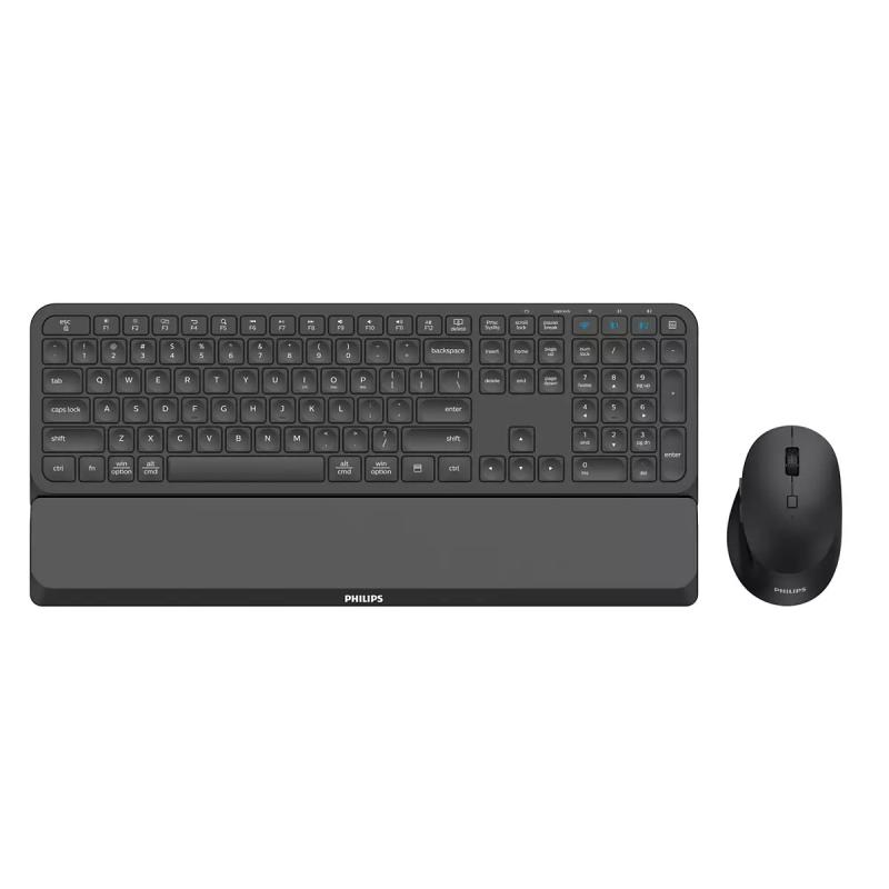 philips-6000-series-spt6607b-26-teclado-raton-incluido-universal-rf-wireless-bluetooth-qwertz-aleman-negro
