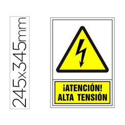 Pictograma Syssa Señal De Advertencia Atencion! Alta Tension En PVC 245X345 mm