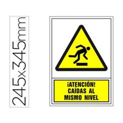 Pictograma Syssa Señal De Advertencia Atencion! Caidas Al Mismo Nivel En PVC 245X345 mm