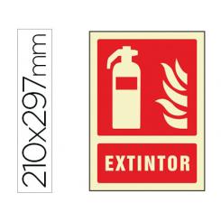 Pictograma Syssa Señal De Extintor En PVC Fotoluminiscente 210X297 mm