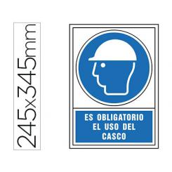 Pictograma Syssa Señal De Obligacion Es Obligatorio El Uso De Casco En PVC 245X345 mm