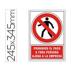 Pictograma Syssa Señal De ProhiBICion Prohibido El Paso A Toda Persona Ajena A La Empresa En PVC 245X345 mm