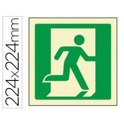 Pictograma Syssa Señal De Salida De Emergencia Derecha En PVC Fotoluminiscente 224X224 mm