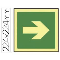 Pictograma Syssa Señal De Via De Evacuacion En PVC Fotoluminiscente 224X224 mm