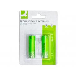 Pila Q-CONNECT alcalina AA recargable blister de 2 unidades