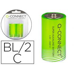 Pila Q-CONNECT alcalina c blister de 2 unidades