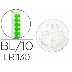 Pila Q-CONNECT tipo boton alcalina lr54 1.5v blister de 10 unidades