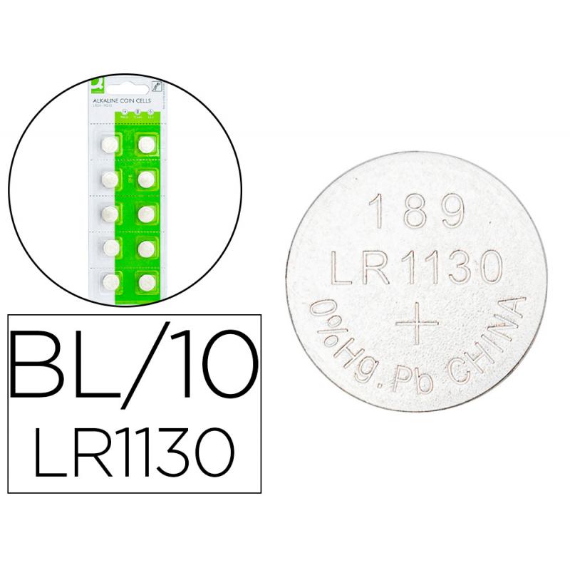 Pila Q-CONNECT Tipo Boton Alcalina Ag13 Lr54 1.5V Blister De 10 Unidades