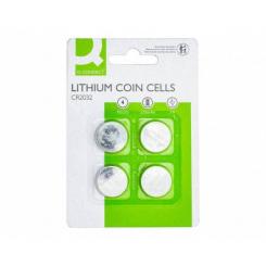 Pila Q-CONNECT tipo boton litio cr2032 3v blister de 4 unidades