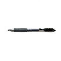 PILOT Boligrafo G-2 Negro Retráctil con tinta gel brillante,  0,7 mm, trazo 0,4 mm