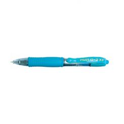 PILOT Bolígrafo G-2 PIXIE Azul Claro , Retráctil , 0,7 mm, trazo 0,4 mm