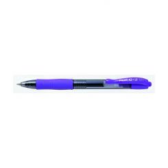 PILOT Boligrafo G-2 Violeta Retráctil con tinta gel brillante,  0,7 mm, trazo 0,4 mm