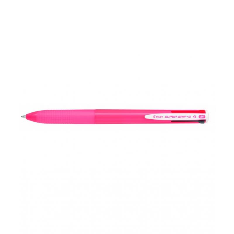 pilot-boligrafo-retractil-supergrip-g-4-colores-cuerpo-color-rosa