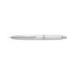 PILOT Pluma CAPLESS con plumín en oro rodiado 18q Retractil 1500 Blanca F Rodio