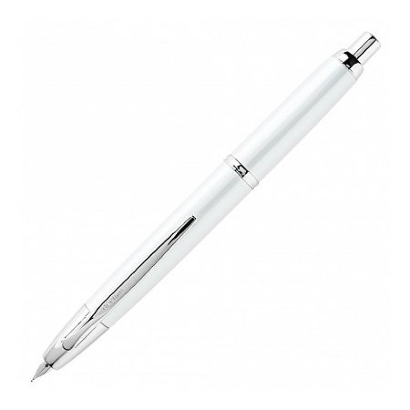 PILOT Pluma CAPLESS con plumín en oro rodiado 18q Retráctil 1500 Décimo Blanco Fino