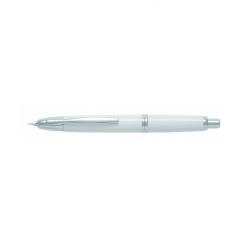 PILOT Pluma CAPLESS con plumín en oro rodiado 18q Retráctil 1500 Décimo Blanco Medio