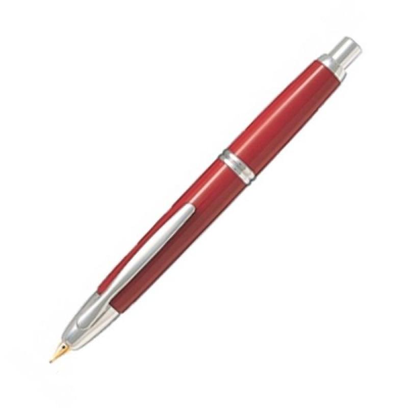 PILOT Pluma CAPLESS con plumín en oro rodiado 18q Retractil 1500 Grafito Roja M Rodio