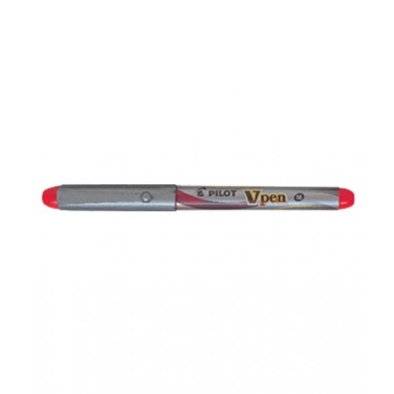 pilot-pluma-v-pen-silver-rojo