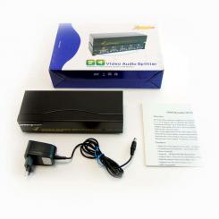PINBOX Splitter VGA+ Audio 4 Salidas 450Mhz (PowerGreen)