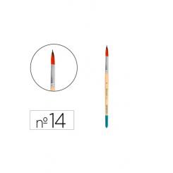 Pincel para pintura acrilica y acuarela liderpapel n 14 punta redonda de pelo sintetico certificado fsc