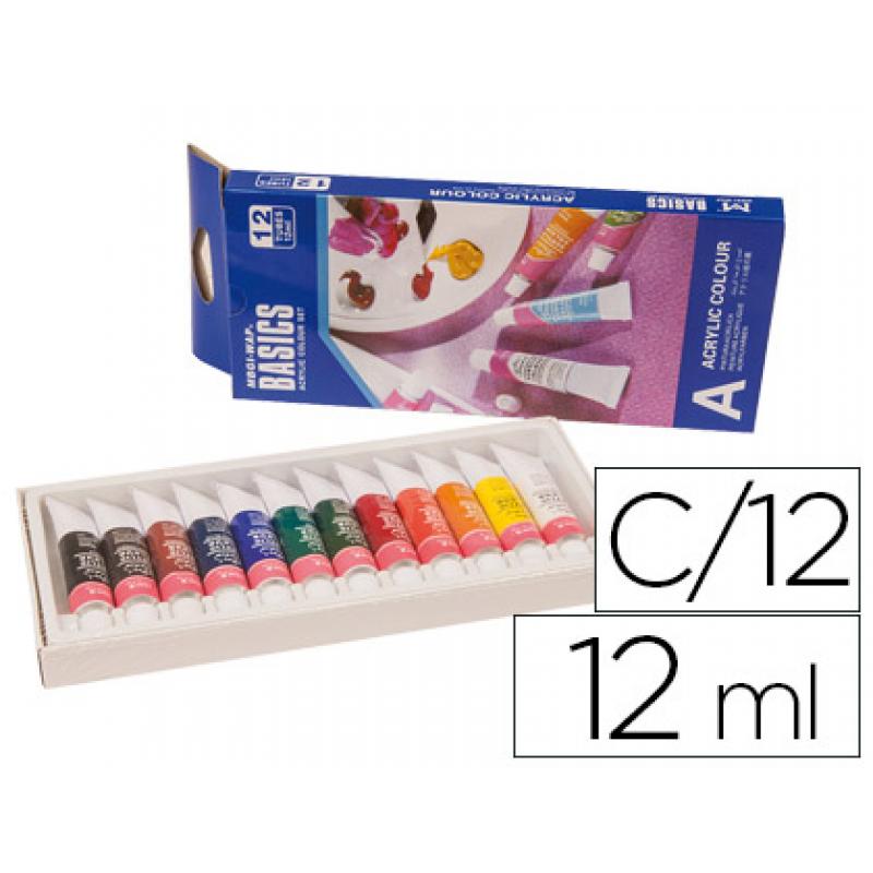 pintura-acrilica-artist-caja-carton-de-12-colores-surtidos-tubo-de-12-ml