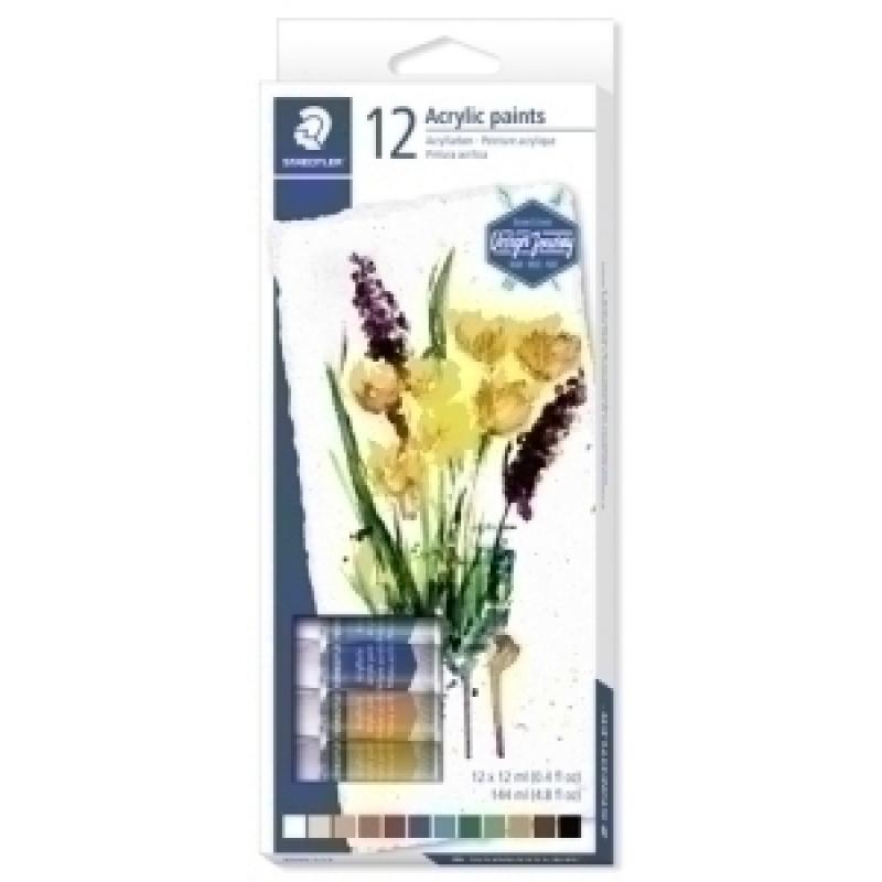 pintura-acrilica-staedtler-8500-12-ml-tubo-estuche-de-12