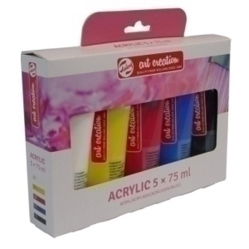 pintura-acrilica-talens-art-creation-75-ml-tubo-para-iniciacion-set-de-5-blancoamarillorojoazulverde