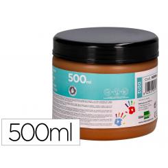 Pintura dedos LIDERPAPEL marron tarrina de 500 cc