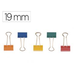Pinza metalica Q-CONNECT reversible n.1 19 mm caja de 10 unidades colores surtidos