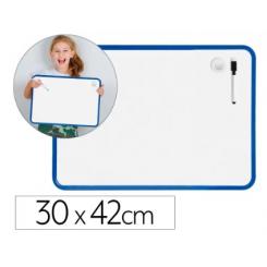 Pizarra Blanca LIDERPAPEL 30X42 cm magnética doble cara lisa con rotulador, imán y borrador