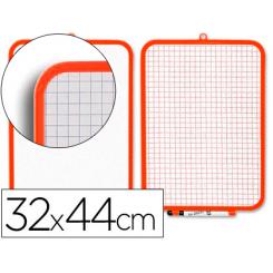 Pizarra blanca LIDERPAPEL 32x44 cm con rotulador y borrador