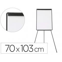 Pizarra blanca Q-CONNECT con tripode 100x70 cm para convenciones superficie laminada marco negro
