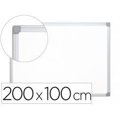 Pizarra blanca Q-CONNECT laminada marco de aluminio 200x100 cm