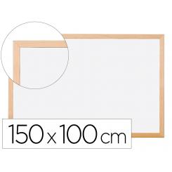 Pizarra blanca Q-CONNECT laminada marco de madera 150x100 cm