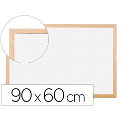 Pizarra blanca Q-CONNECT laminada marco de madera 90x60 cm