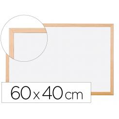Pizarra blanca Q-CONNECT melamina marco de madera 60x40 cm
