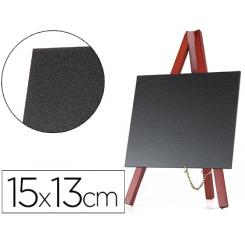 Pizarra negra LIDERPAPEL caballete madera superficie para rotuladores tipo tiza 15x13cm juego 3 unidades